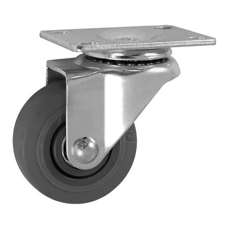 Casterhq 3"x1.25" LIGHT DUTY THERMO RUBBER WHEEL, SWIVEL CASTER, Light, Me LDTR3X125